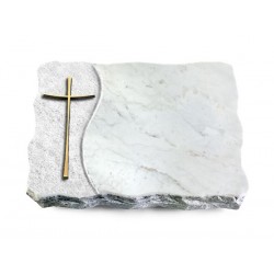 168 Grabplatte Wave/Marmor (Bronze Kreuz 2)