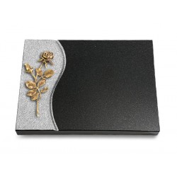 80 Grabtafel Wave/Indisch Black (Bronze Rose 13)